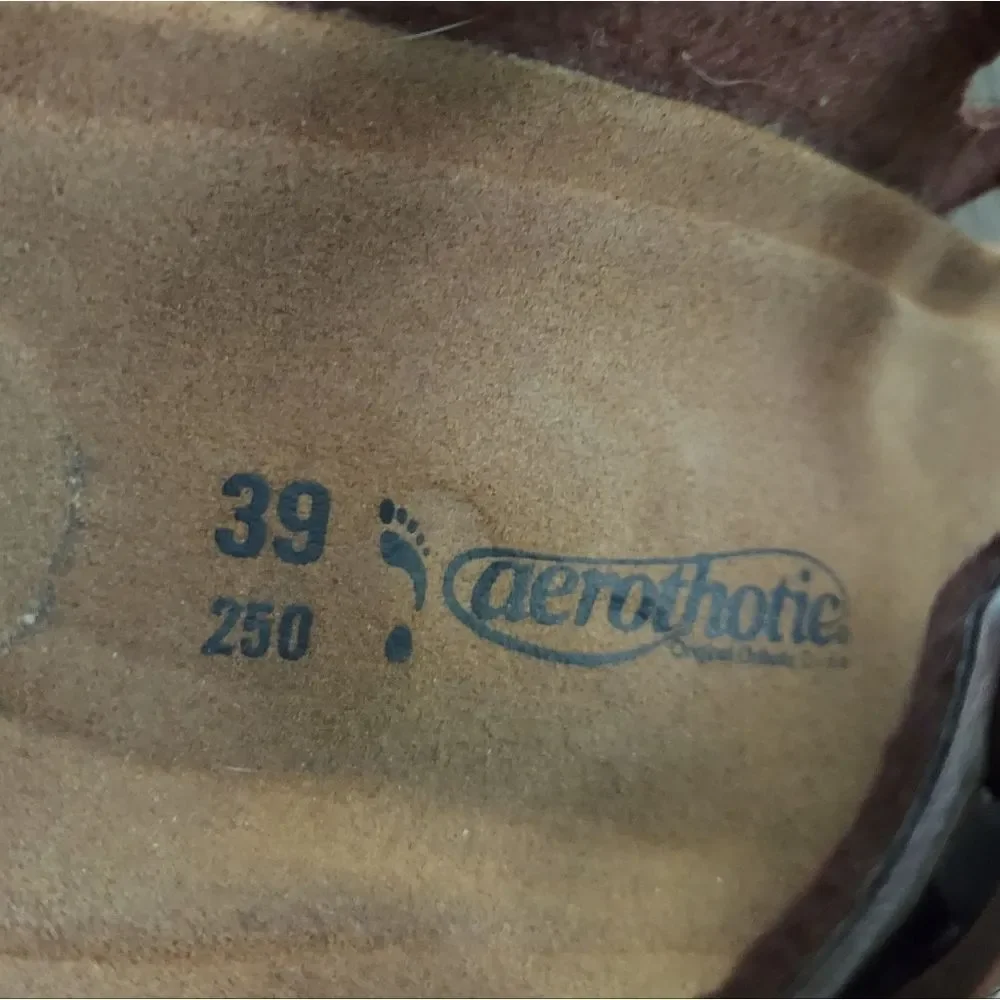 Aerothotic Women's Celestis Soft Footbed Strappy Slide Sandals - Brown, Size 9